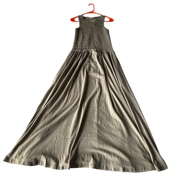 Blu Dalia T Shirt Tank Dress Pockets Olive Green Sz M Midi Boho Feminine - Picture 2 of 4